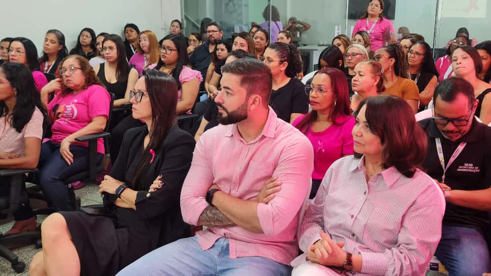 Os secretários da SEAD, Cinthya Mendes, Xirlene lemos e Diego, em recente evento da Sead
