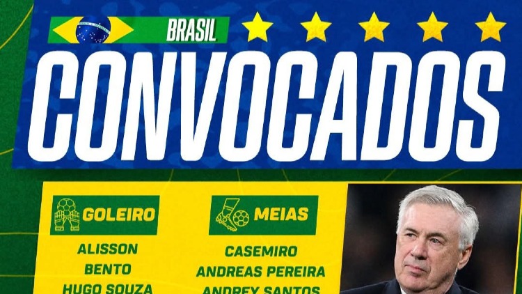 1ª CONVOCAÇÃO DE ANCELOTTI NA SELEÇÃO BRASILEIRA