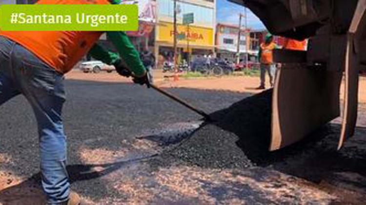 Prefeitura encerra semana atuando em quatro frentes de trabalho para recuperar vias em Santana 