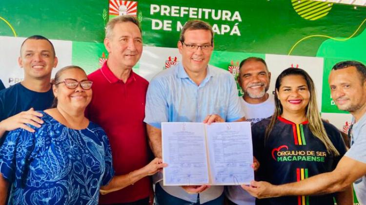 Prefeito Dr. Furlan e senador Lucas Barreto assinam Ordem de Serviço para pavimentação de vias no bairro Renascer