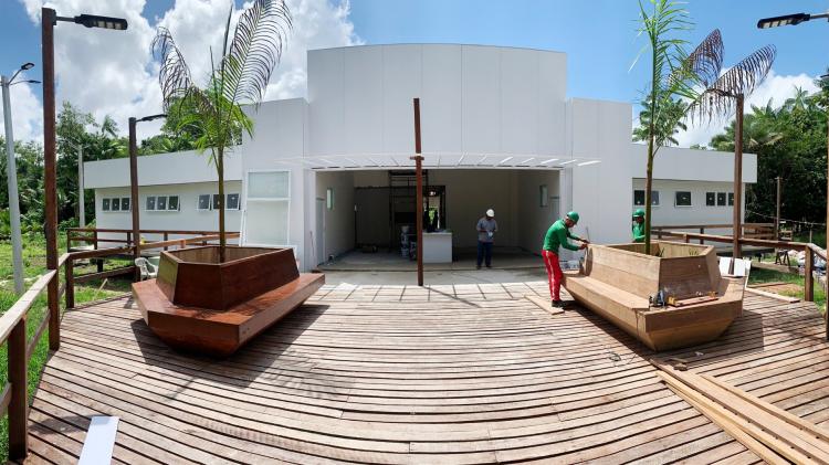 MacapáLuz e Semob fazem vistoria em obras no Bailique